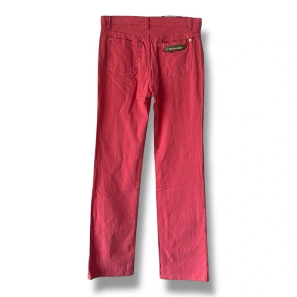 ROBERTO CAVALLI LOOSE FIT RED / PINK DENIM TROUSER PANTS JEANS SZ L - Picture 2 of 8